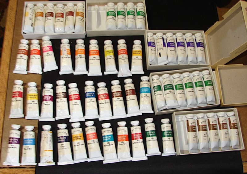 LOT==Fifty Six (56) Tubes Winsor-Newton Gouache Paint Tubes=Tube Size 14ML gallery