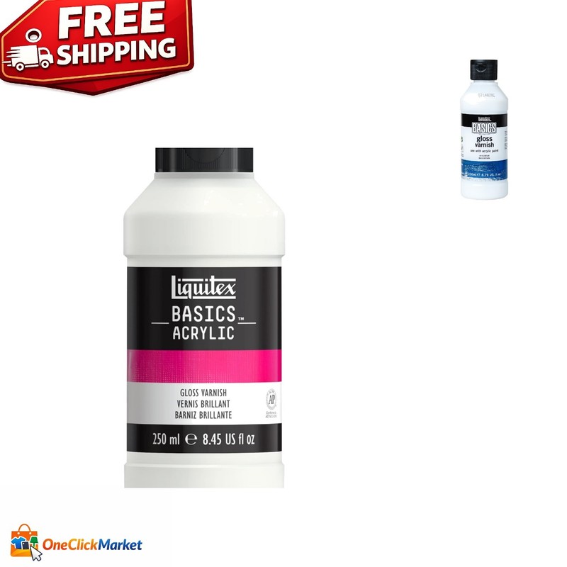 Permanent BASICS Gloss Varnish 250ml – Adds Shine and Durability to Paintings