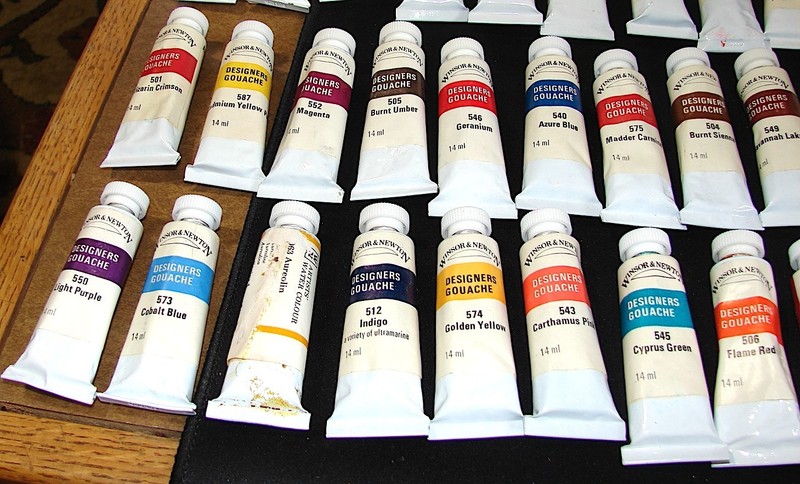 LOT==Fifty Six (56) Tubes Winsor-Newton Gouache Paint Tubes=Tube Size 14ML gallery