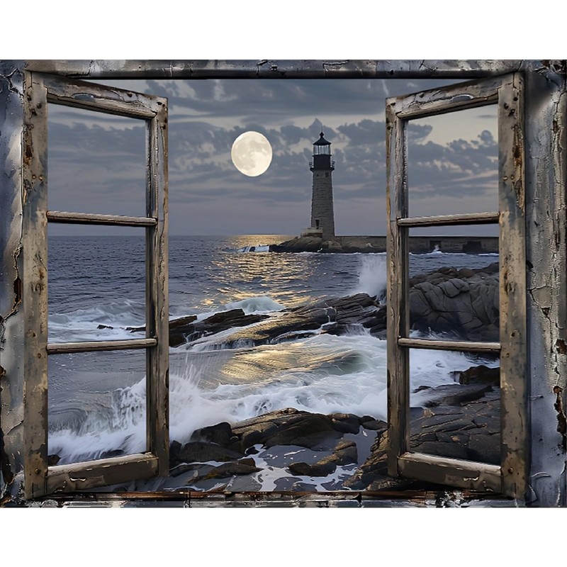 Paint by Numbers Kit for Adults- Lighthouse Adult Paint by Number Kits on Canvas