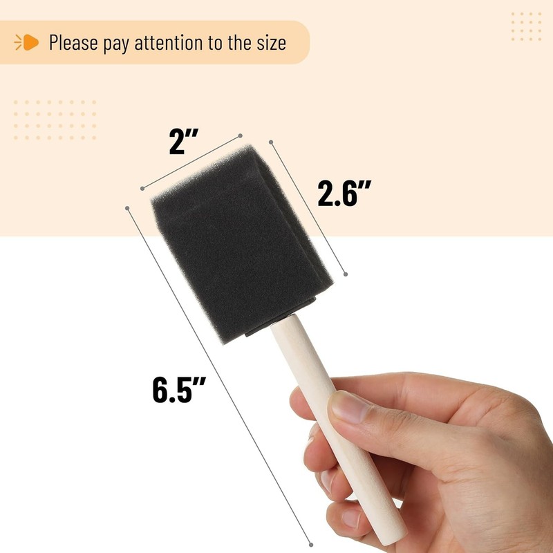 Foam Paint Brushes 2 Inch 16 Pack Sponge Brush Wood Handle DIY Craft Painting gallery