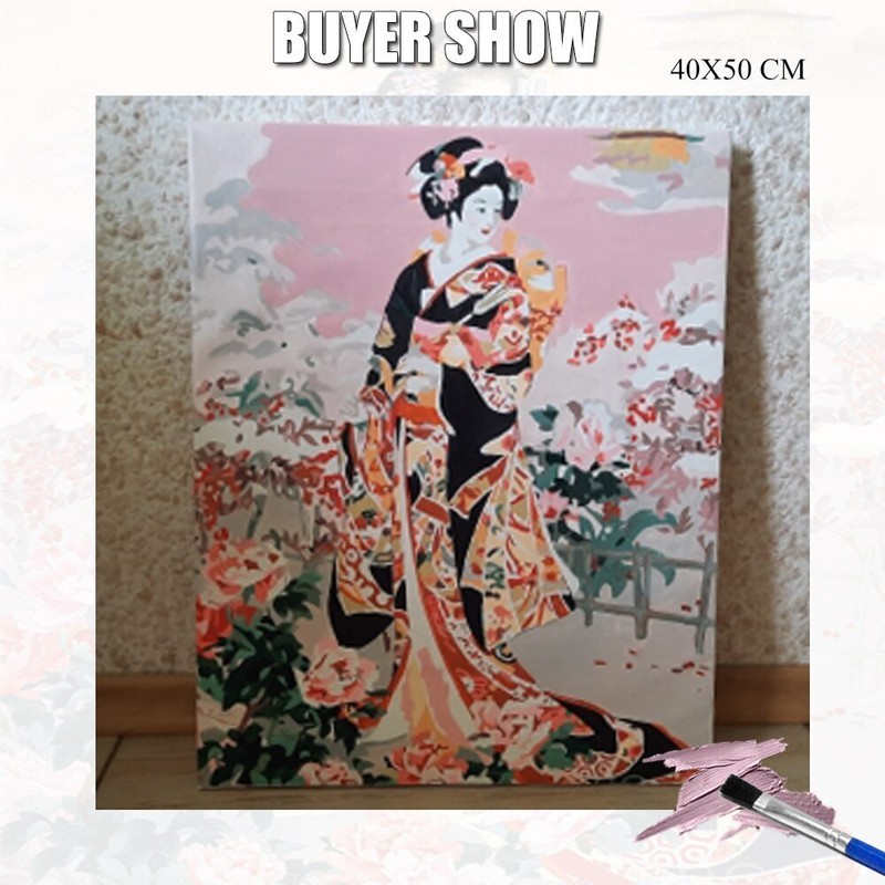 Paint by Number Kits Japanese Girls Geisha Oriental Paint for Adults 16 x 20in gallery