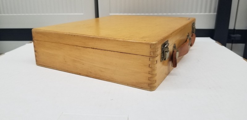 Vintage 1950s Grumbacher Artist Wood Case Supplies Box 13" x 10" x 3" Shelf G4 gallery