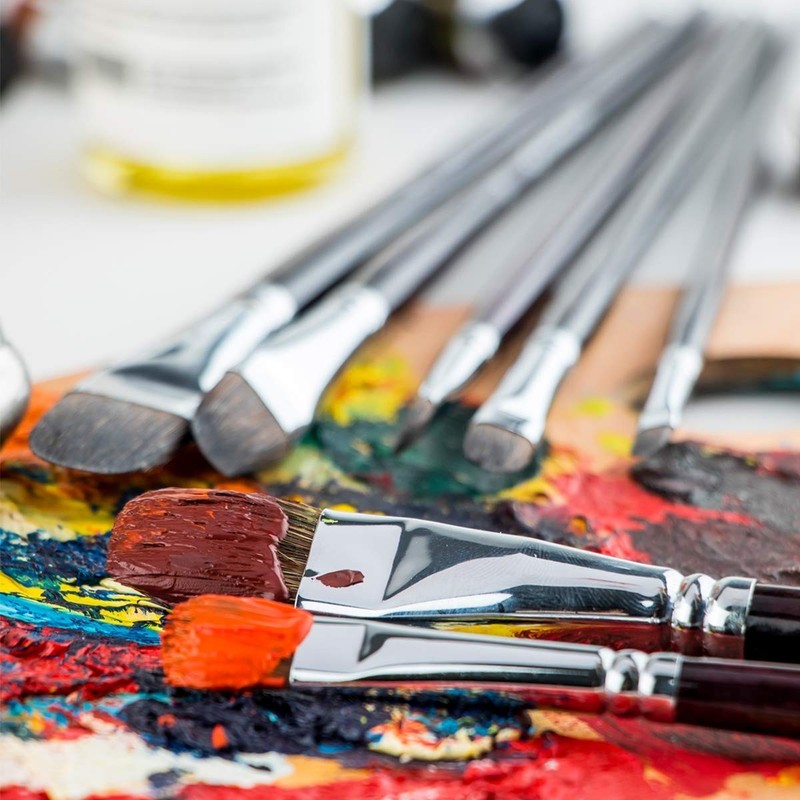 6pcs Red Sable Filbert Paint Brushes for Watercolor, Acrylic, Oil & Gouache Art gallery