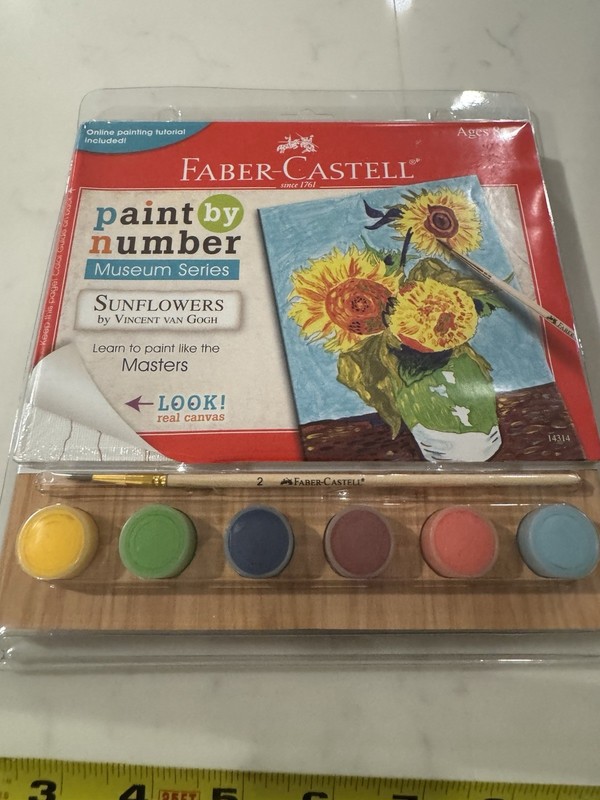 Faber-Castell Paint by Number SUNFLOWERS by Van Gogh Kit, new