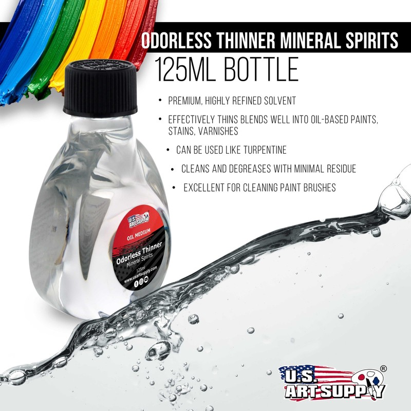 U.S. Art Supply Odorless Mineral Spirits Thinner, 125ml gallery