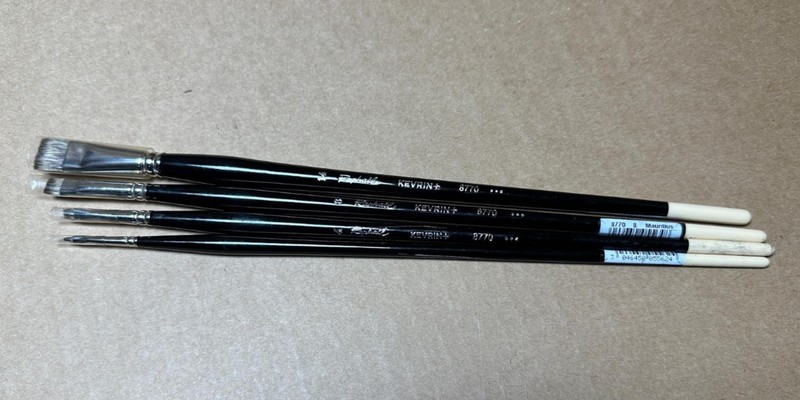 4x Pack Raphael Kevrin Plus Long Handle Short Bright Brushes 8770 Sizes 2 4 8 14