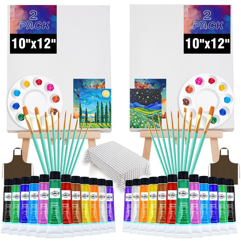 QUANWAISJ 10×12 Sip and Paint Kit for Adults,Acrylic Paint Canvas Set,Couples…