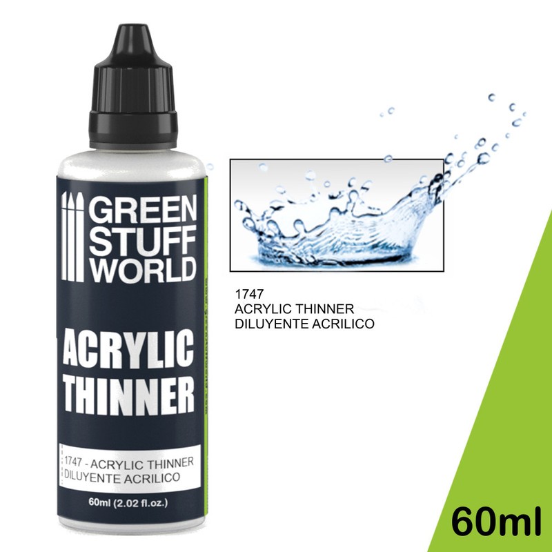 ACRYLIC THINNER 60ml - for Airbrush and Brush Paint diluent consistent non-toxic