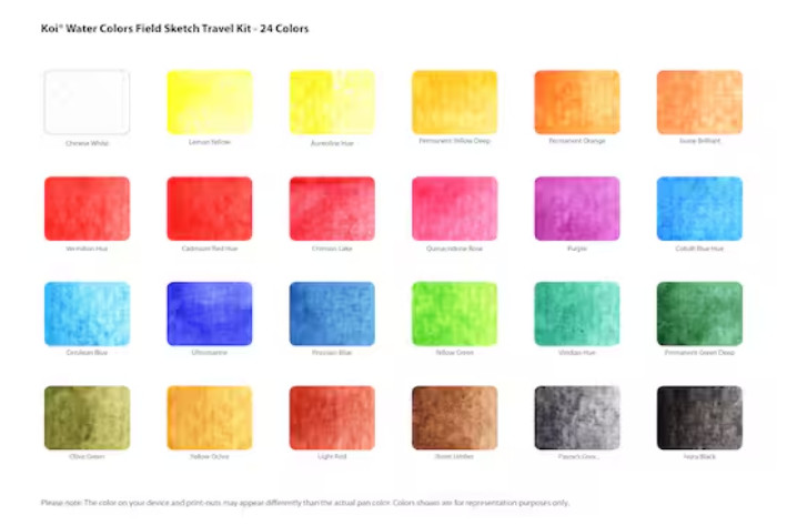 Sakura Koi Water Colors Pocket Field Sketch Box 24 Colors New gallery