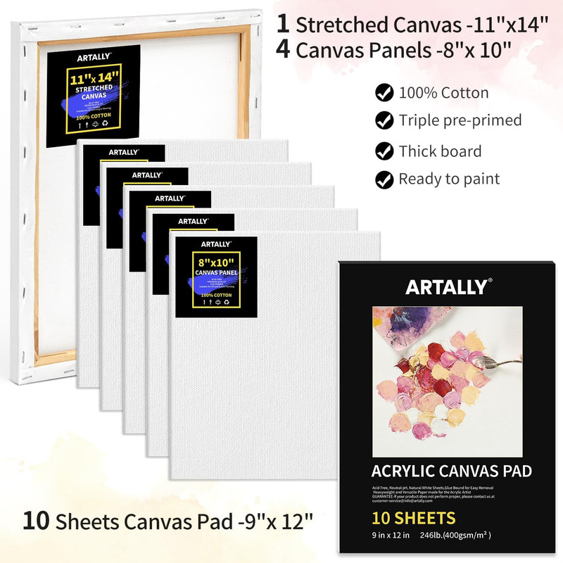 66-Piece Acrylic Painting Kit with Desktop Easel,32 Colors Acrylic Paint Set(22M gallery