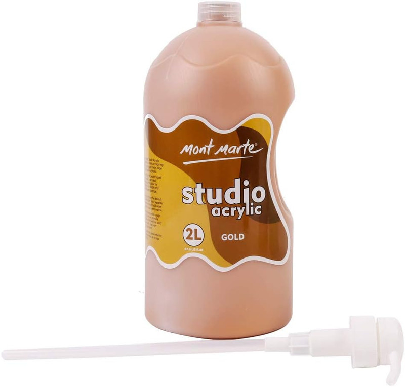 Discovery School Acrylic, Gold, 1/2 Gallon (2 Liter). Ideal for Students and Art