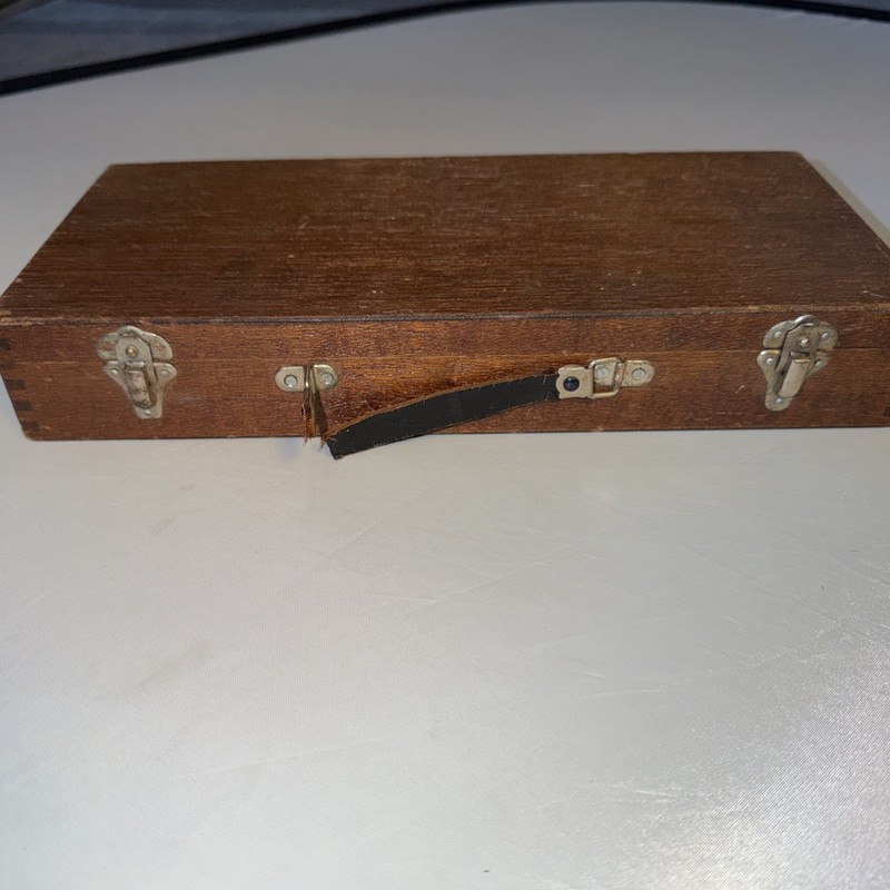 VTG Wooden Travelers Painters Box W/ Vintage Matisson Oil Paints - Japan gallery