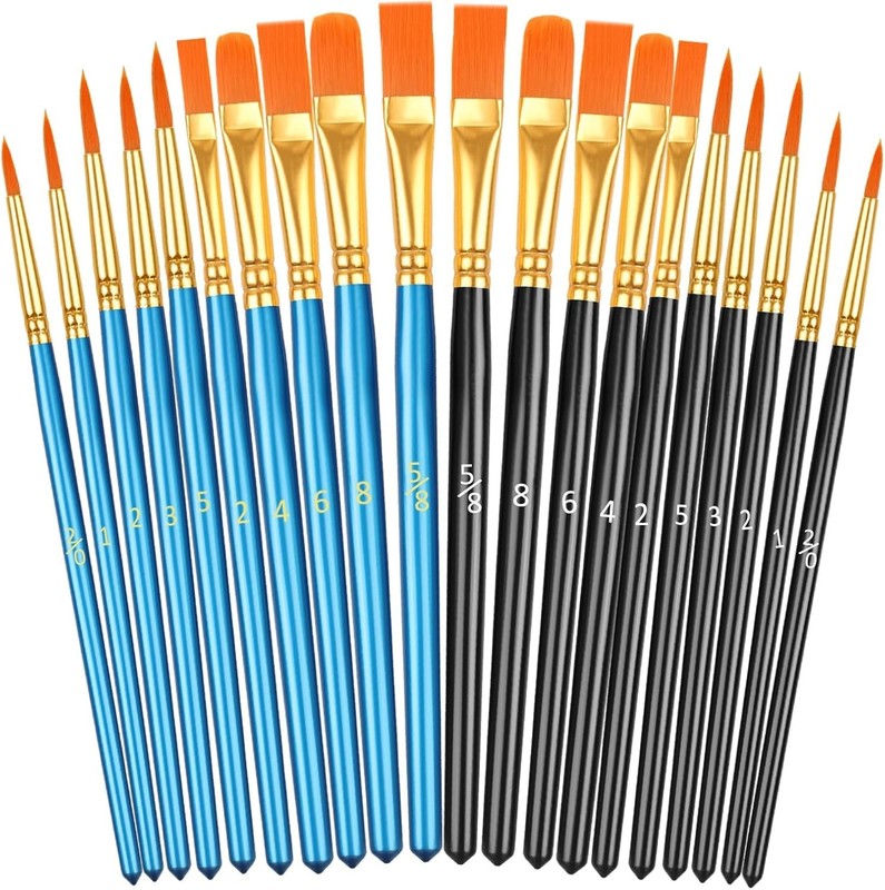 20 Pcs Paint Brushes, Acrylic Painting Brush Set, Watercolor Brushes, Acrylic Br
