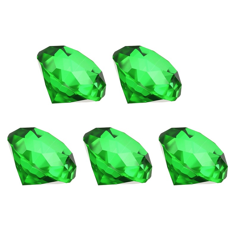 5pcs 40mm/1.57 Inch Crystal Diamond for Green Paperback