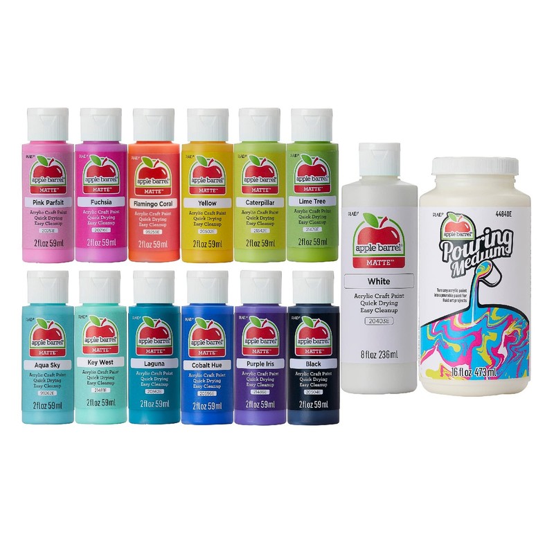 PROMOABP22, 14 Piece Acrylic Set Featuring 13 Paints and 1 Pouring Medium, Mu…