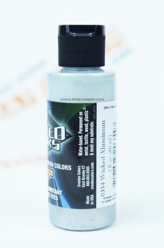 Createx Wicked Colors W354 Aluminum 2oz. water-based airbrush paint gallery