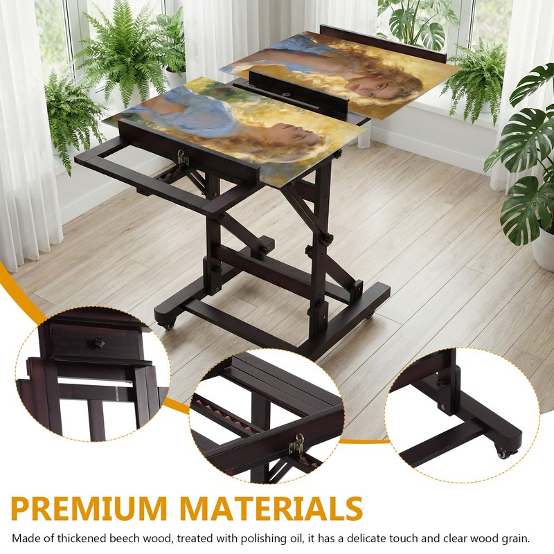 Movable Large H-Frame Painting Easel - Artist Studio Easel -Heavy Duty Art Easel gallery
