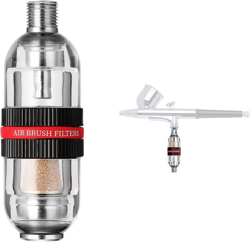Mini Airbrush Air Filter Moisture Water Trap, 1/8″ BSP Threads Spray Pen Oil Wat