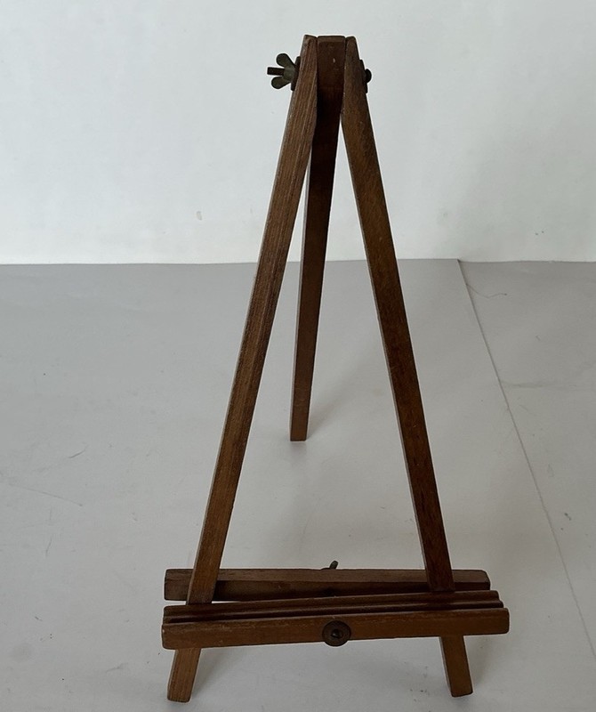 Wooden Petit Tabletop Painters Easel Art Display Hong Kong 12”x6.5” Vtg (1)