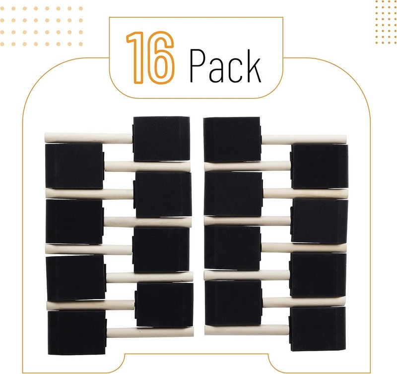 Foam Paint Brushes 2 Inch 16 Pack Sponge Brush Wood Handle DIY Craft Painting gallery