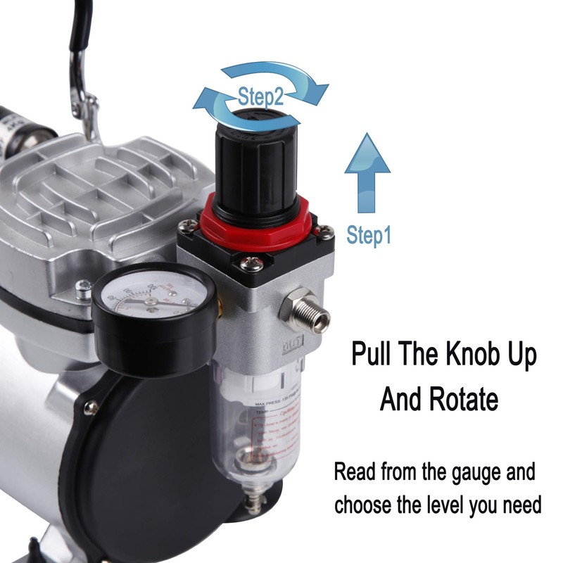 Airbrush Compressor AS18-2, Basic Mini Compressor, 4 Bar/Auto Stop for Hobby ... gallery