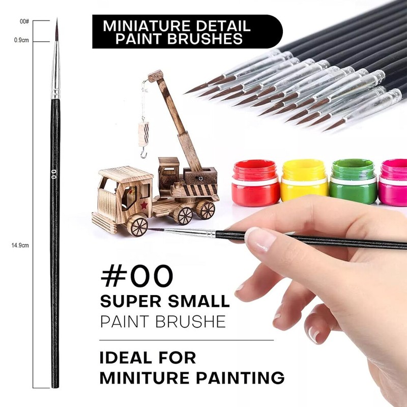 100/200Very Small Paint Brushes Fine Tip for Nail Art Model Craft Painting Hobby gallery