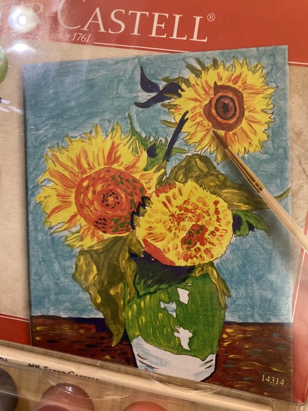 Faber-Castell Paint by Number SUNFLOWERS by Van Gogh Kit, new