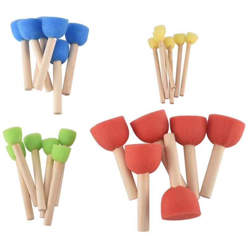 Foam Pouncer Assortment-Sponge Painting Stippler Set 24/-Foam Brush8881