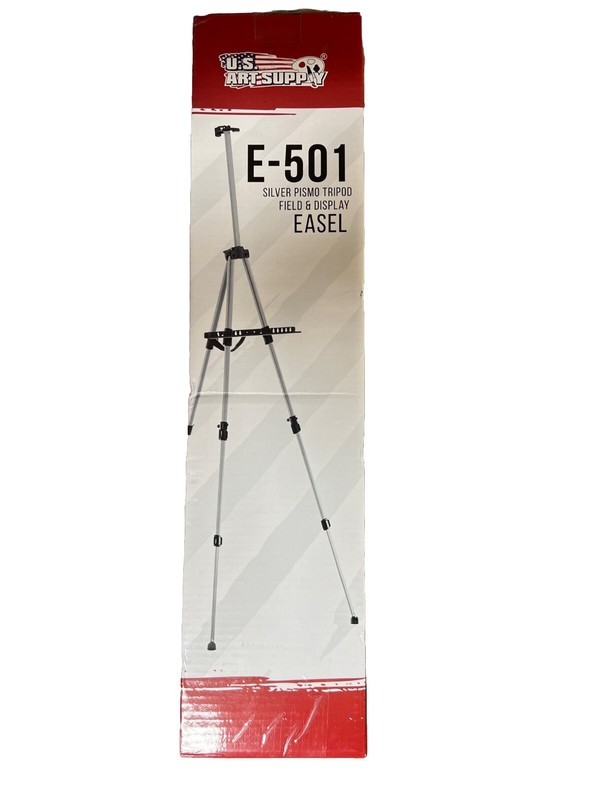 U.S. Art Supply 66" Sturdy Silver Aluminum Tripod Artist Field and Display Ea...