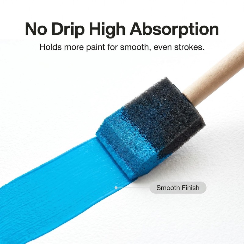Poly Foam Brushes 2inch 18pcs, High Density Foam Paint Brush for Painting, St... gallery