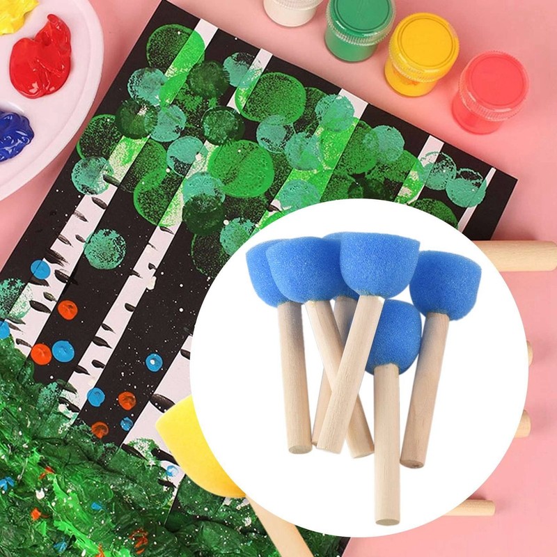Foam Pouncer Assortment-Sponge Painting Stippler Set 24/-Foam Brush8881 gallery