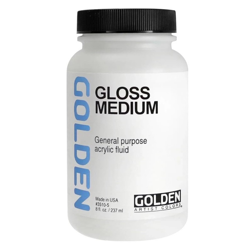 Golden Polymer Gloss Medium 8 Oz Acrylic Paint Medium for Glazes and Colors NEW