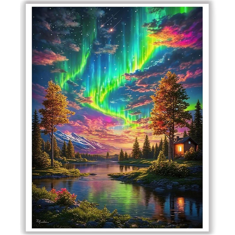 Landscape Paint by Numbers Kit for Adults – Aurora Adult Paint by Number Kits…