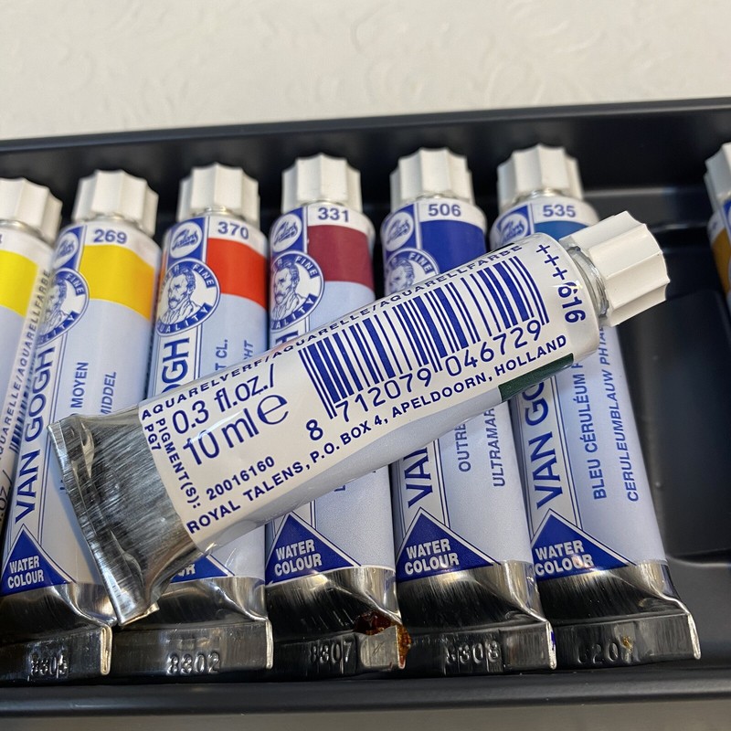 Royal Talens Van Gogh Water Colours Box Set 10 Tubes .3oz/10ml each Art Paints gallery