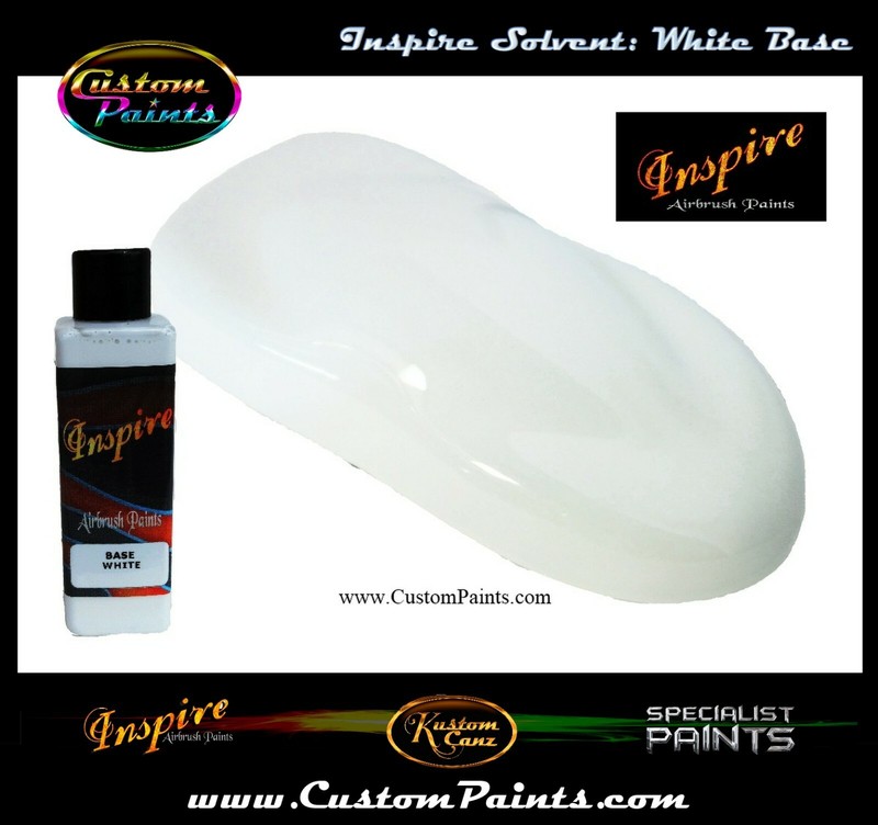 INSPIRE AIRBRUSH 4oz WHITE BASE (SOLVENT), CUSTOM PAINT, HOK, ARTIST, MOTORCYCLE