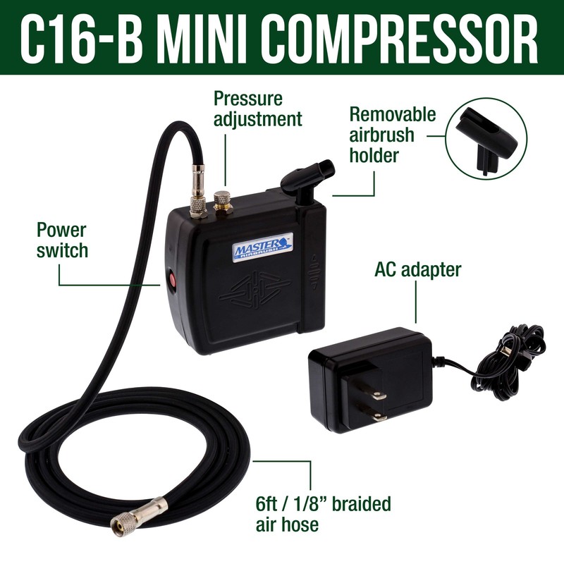 Master Gravity Feed Airbrush Kit with Mini Air Compressor, Hobby Craft Art Cake gallery