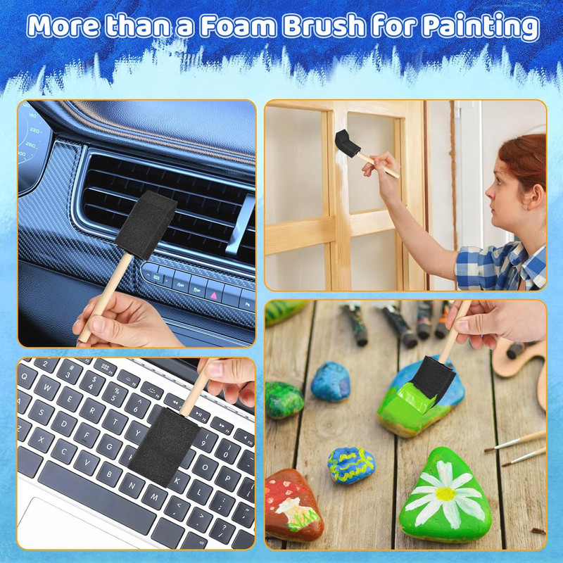 Foam Paint Brushes, 1.6 Inch, 8 Count, Sponge Paint Brush, Foam Brushes for Pain gallery