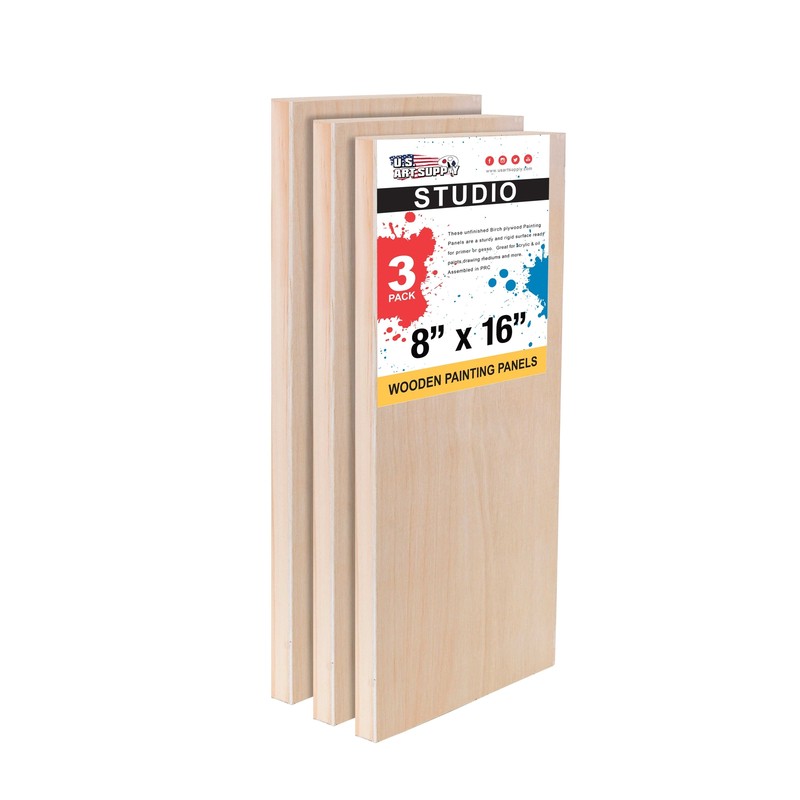 8″ x 16″ Studio 3/4″ Profile Depth Artist Wood Pouring Panel Boards Pack of 3