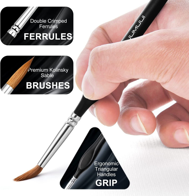 Kolinsky Sable Watercolor Brushes, 10Pcs Sable Detail Paint Brush Set Will Keep gallery
