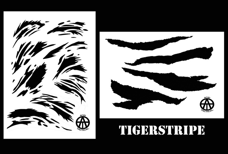 2 PACK Mylar Camo Stencils Camouflage Gun Paint Cerakote Vietnam TIGERSTRIPE