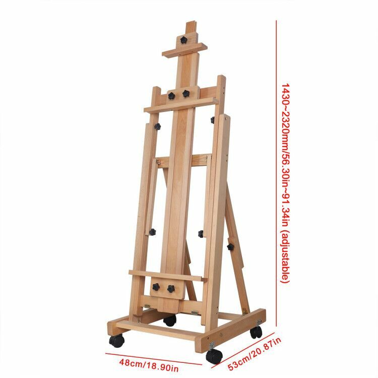 Adjustable H-Frame Studio Artist Easel Red Beech Wood Painting Art Easel Stand gallery