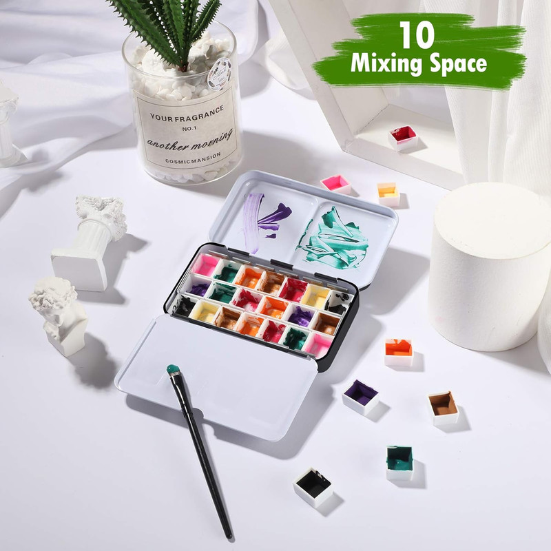 51 Pcs Watercolor Paint Palette and Half Pans Set Watercolor Tin Box, gallery