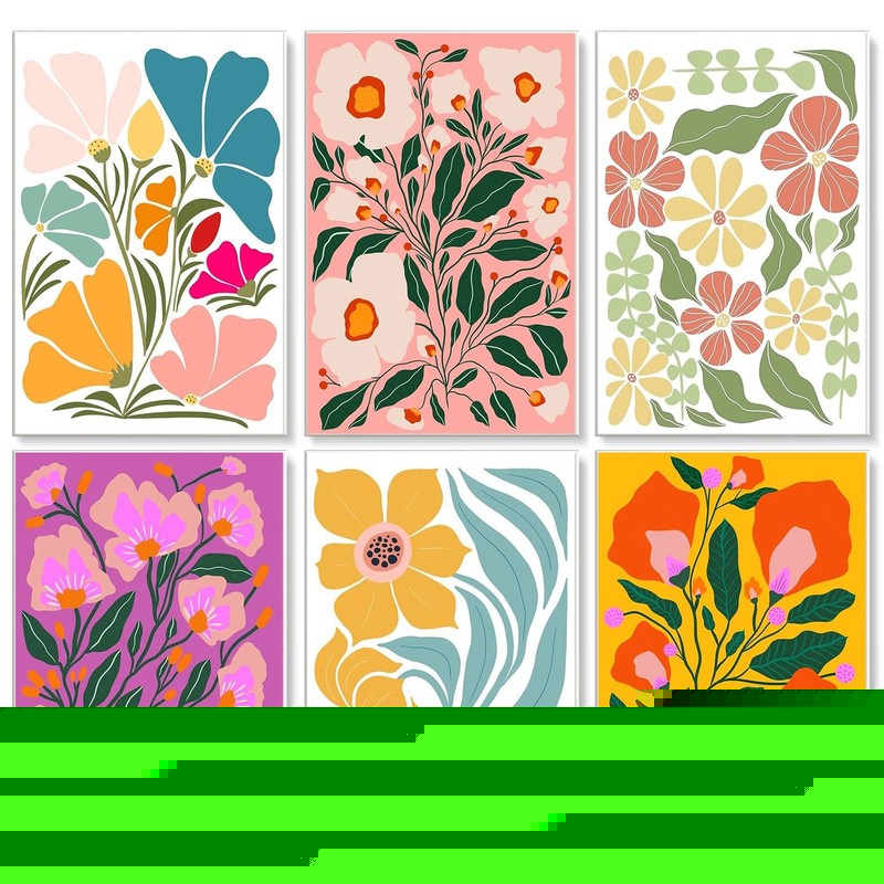 6 Pack Paint by Numbers Kit for Adults Beginner 8×12 Inch, Flowers Adult Pain…