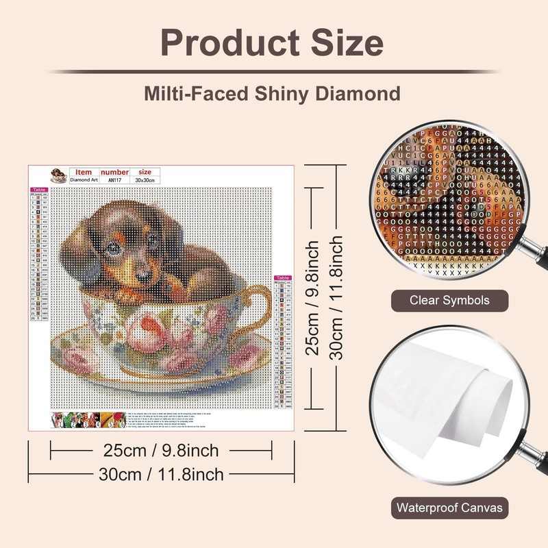 Anuver Dog Full Drill Diamond Art Kits for Beginner, DIY Medium, Multicolor gallery