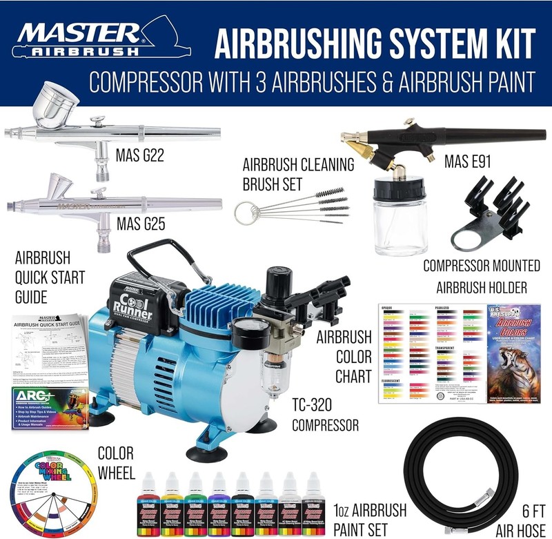 Professional Multi-Purpose Airbrush System with 3 Airbrushes gallery