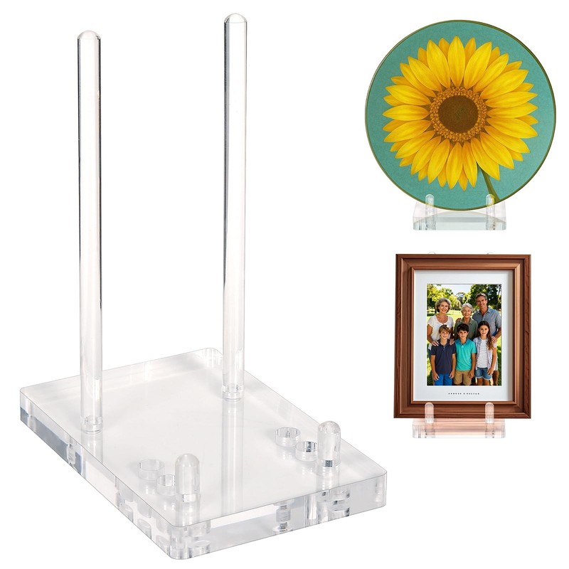 Acrylic Plate Stand for Display, Adjustable Clear Acrylic Plate Holder Pictur…