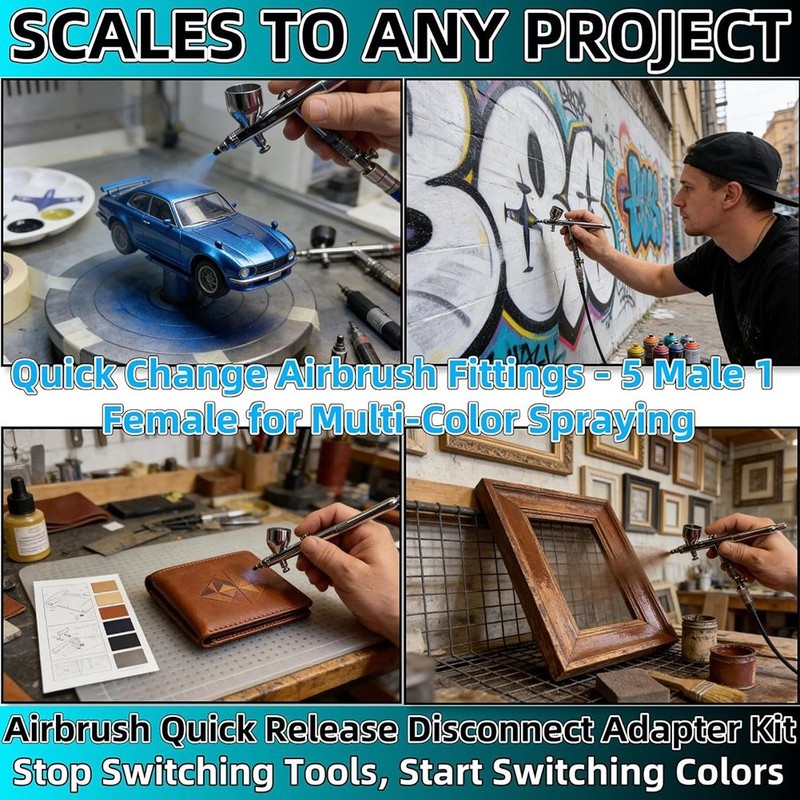 Airbrush Release Disconnect Adapter Kit with Adjustable Control , 1/8" BSP7310 gallery