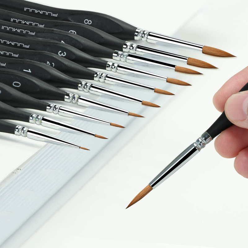 Kolinsky Sable Watercolor Brushes, 10Pcs Sable Detail Paint Brush Set Will Keep gallery