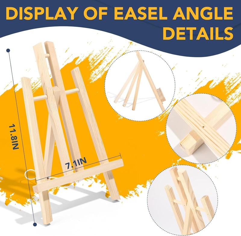 260 Pack Easel and Canvas Sets with 20 Wood Easels 200 Brushes 20 Canvas and 20 gallery
